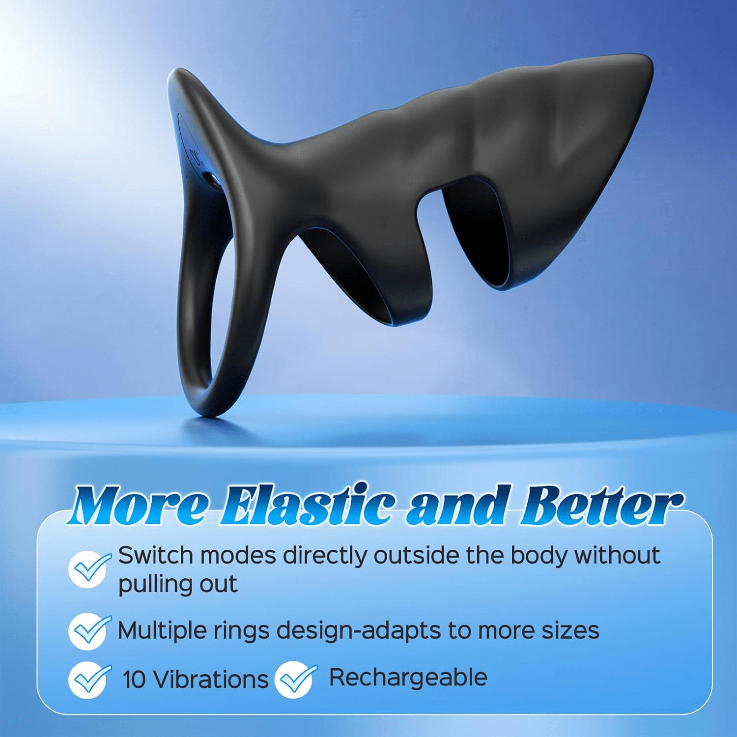 RingVibe Vibrating Cock Ring Sleeve 10 Modes Waterproof - SinfulX - Personal Care > Sexual Wellness > Penis Sleeve