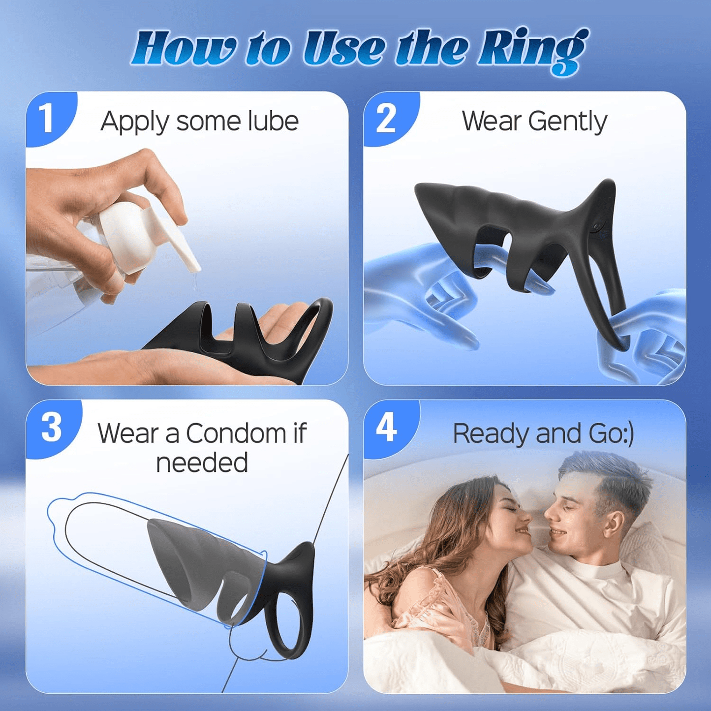 RingVibe Vibrating Cock Ring Sleeve 10 Modes Waterproof - SinfulX - Personal Care > Sexual Wellness > Penis Sleeve