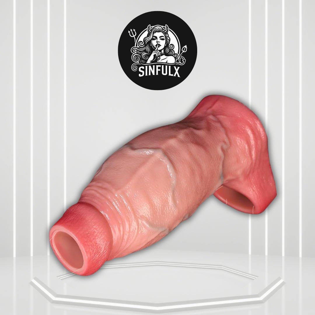 GirthMax Large Penis Sleeve 2.5” Girth Silicone Extender - SinfulX -