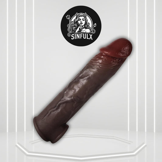 RealSkin Realistic Penis Sleeve 8.3” Silicone Extender Ring - SinfulX -