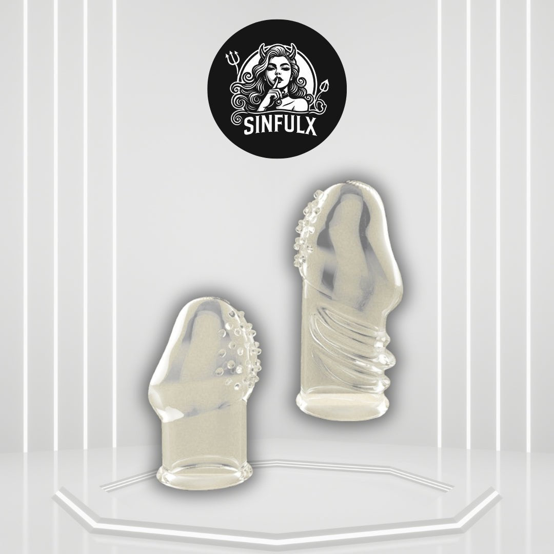 VelyonX Clear Penis Sleeve Set Textured Girth Enhancer - SinfulX -