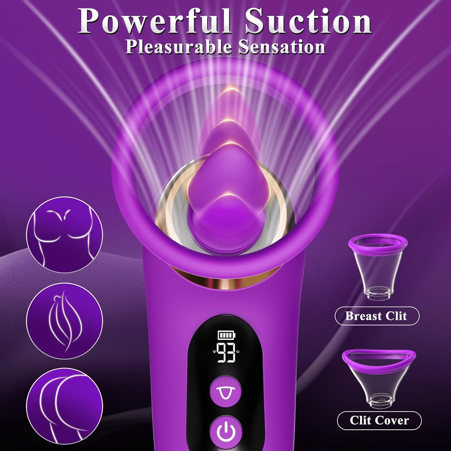 Rose Toy Adult Toys - 5IN1 AI APP Vibrator Sex Toys for Women Sucking Vibrator, 3 Sucking, 9 Tongue Licking & Vibrating Sex Toy, 2 Removable Cup LCD Display Clitoral Vibrators Sex Novelties - SinfulX - 