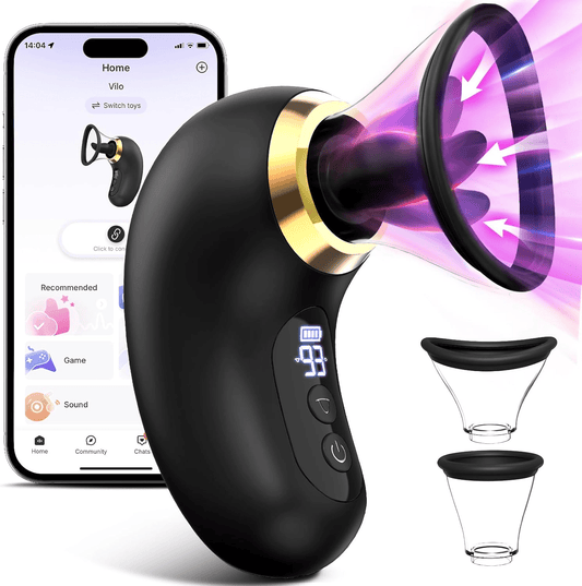 Rose Toy Sex Toys for Women - 5IN1 Rose Sex Toy Suction Vibrator, 3 Sucking 9 Tongue Licking & Vibrating Adult Toys, LCD Display Removable Cup Clitoral G Spot Vibrators Sex Novelties - SinfulX - 