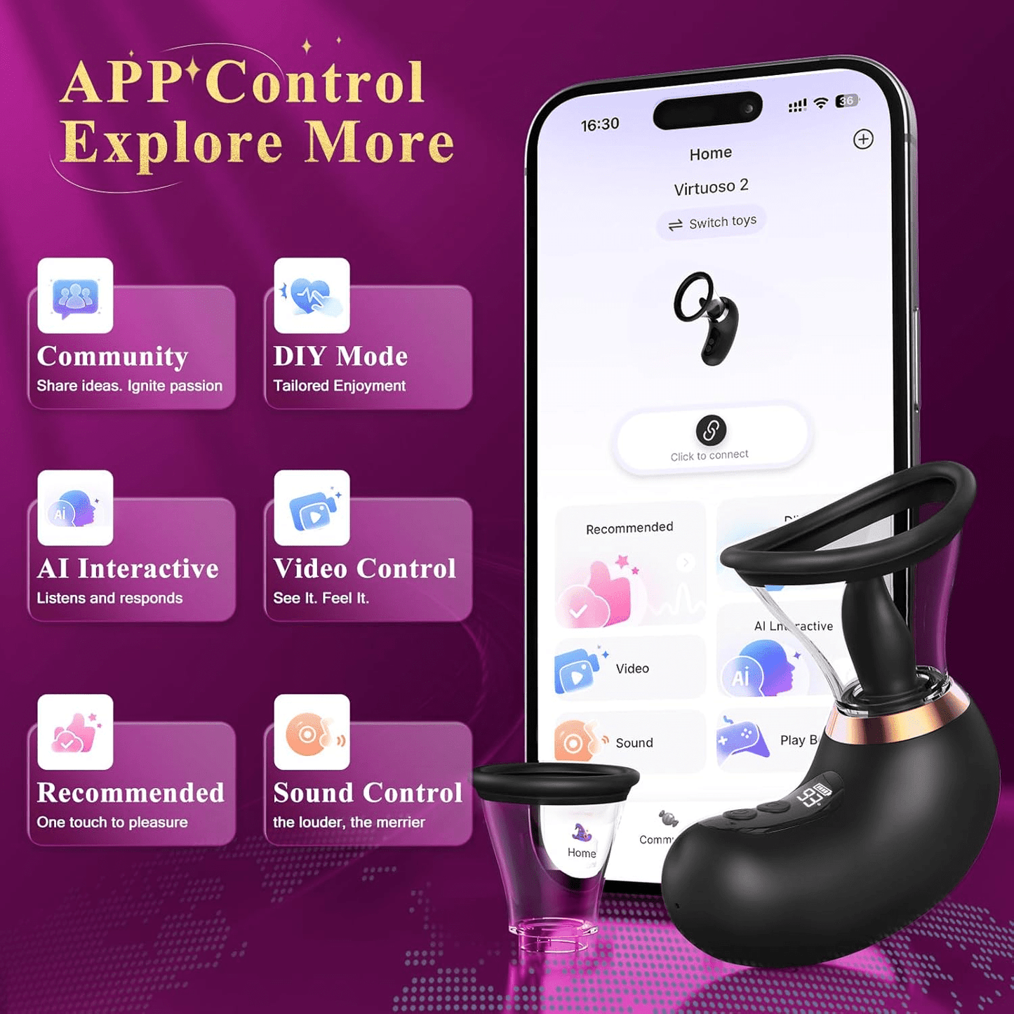 Rose Toy Sex Toys for Women - 5IN1 Rose Sex Toy Suction Vibrator, 3 Sucking 9 Tongue Licking & Vibrating Adult Toys, LCD Display Removable Cup Clitoral G Spot Vibrators Sex Novelties - SinfulX - 