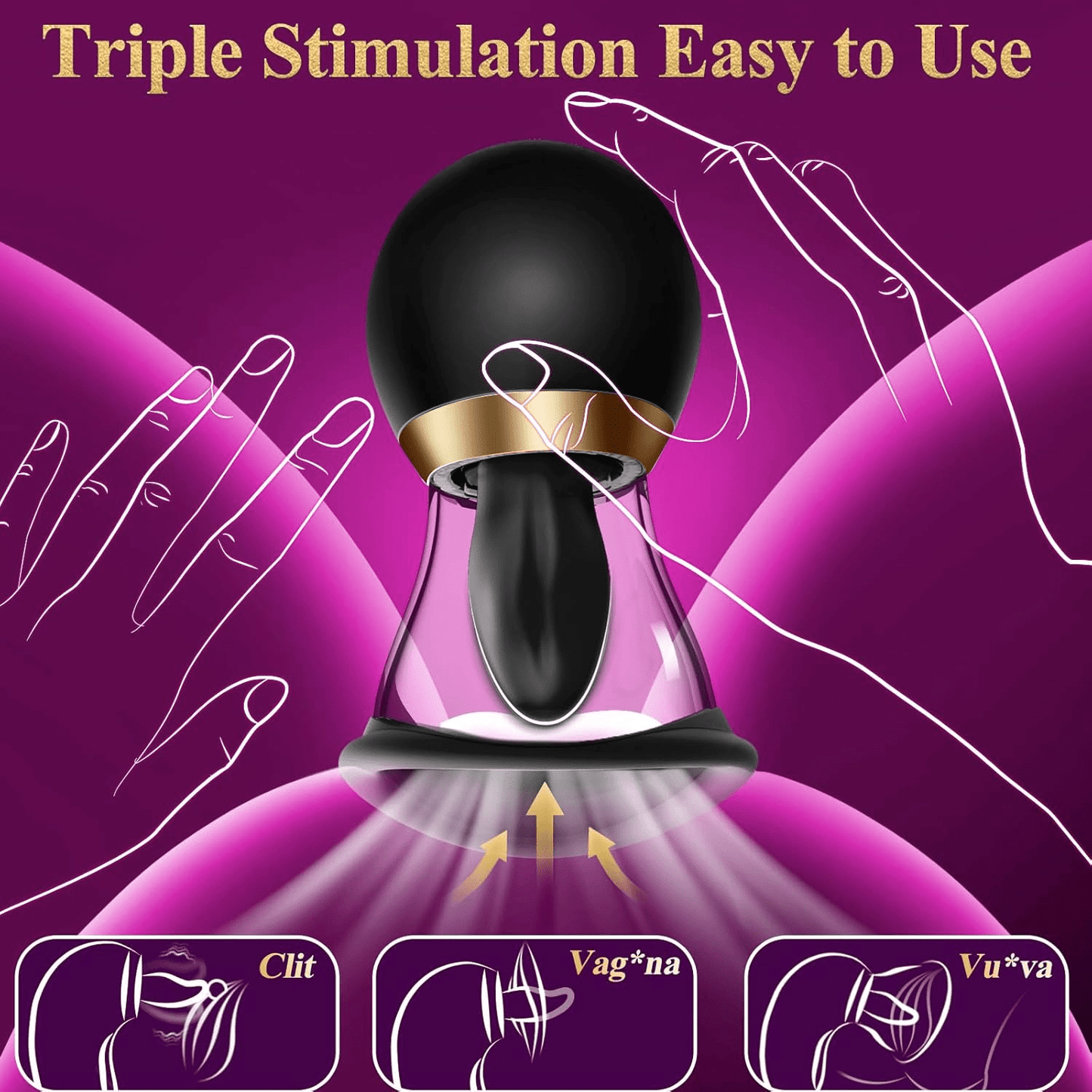 Rose Toy Sex Toys for Women - 5IN1 Rose Sex Toy Suction Vibrator, 3 Sucking 9 Tongue Licking & Vibrating Adult Toys, LCD Display Removable Cup Clitoral G Spot Vibrators Sex Novelties - SinfulX - 