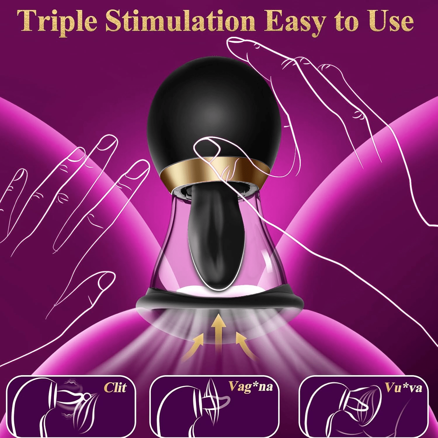 Rose Toy Sex Toys for Women - 5IN1 Rose Sex Toy Suction Vibrator, 3 Sucking 9 Tongue Licking & Vibrating Adult Toys, LCD Display Removable Cup Clitoral G Spot Vibrators Sex Novelties - SinfulX - 