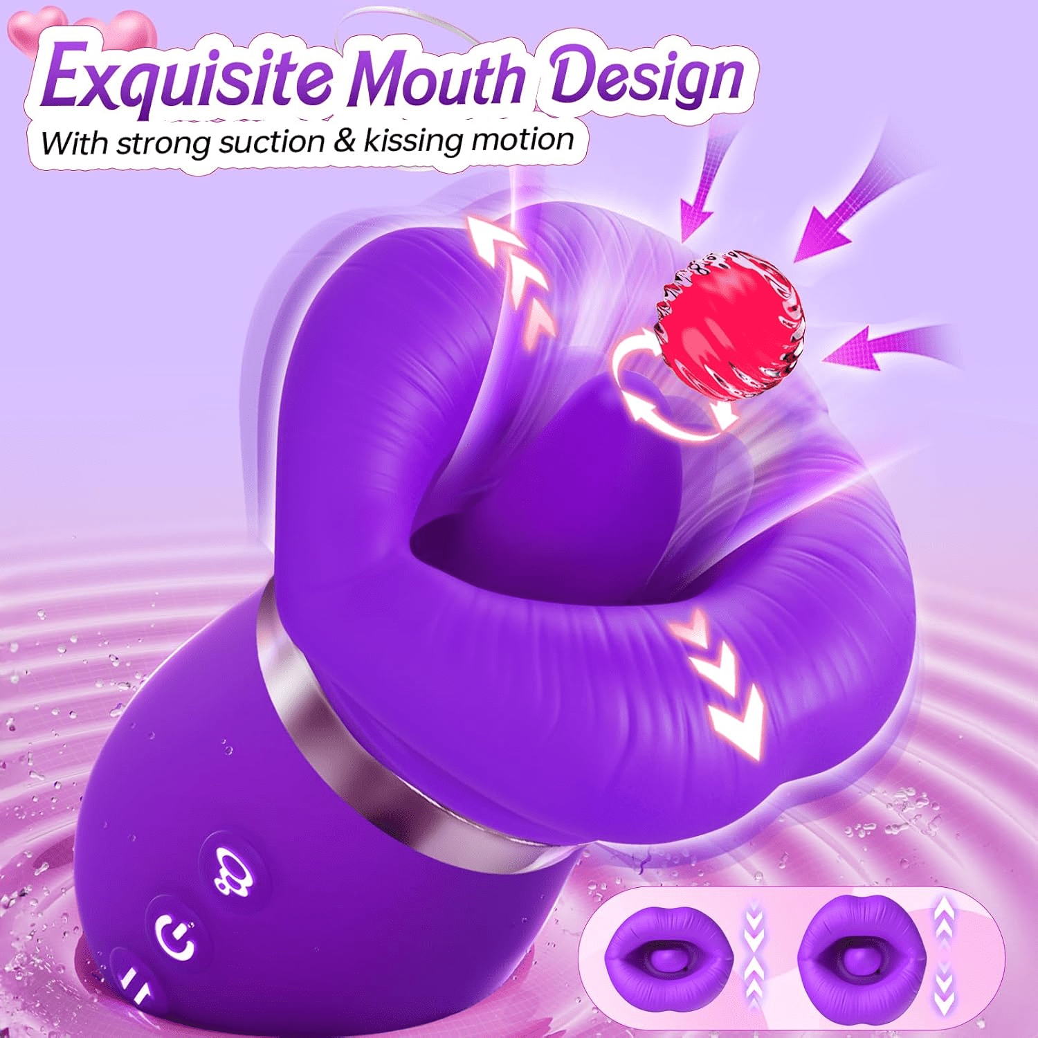 Vibrator Adult Sex Toys for Women - 5IN1 Mouth Sucking Vibrator Rose Sex Toy, 10 Tongue Licking, 3 Auto & 1 Manual Sucking Adult Toys New APP, Anal Clit Nipple Vibrators Female Couples Sex Toys - SinfulX - 
