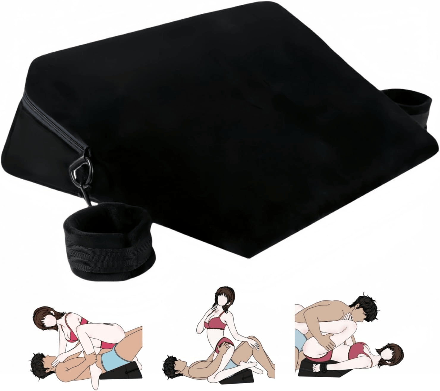 VelvaBond Foam Positioning Wedge Pillow with Handcuffs Support - SinfulX - Personal Care > Sexual Wellness > Sex Pillow