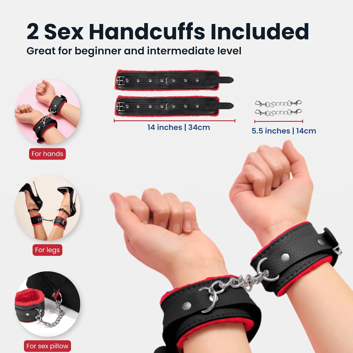 ElevateBond 30° Foam Positioning Sex Pillow with Handcuffs - SinfulX - Personal Care > Sexual Wellness > Sex Pillow