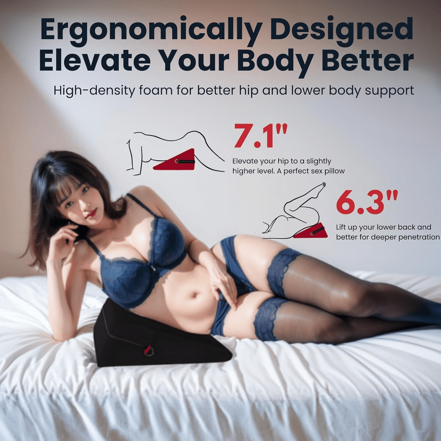 ElevateBond 30° Foam Positioning Sex Pillow with Handcuffs - SinfulX - Personal Care > Sexual Wellness > Sex Pillow