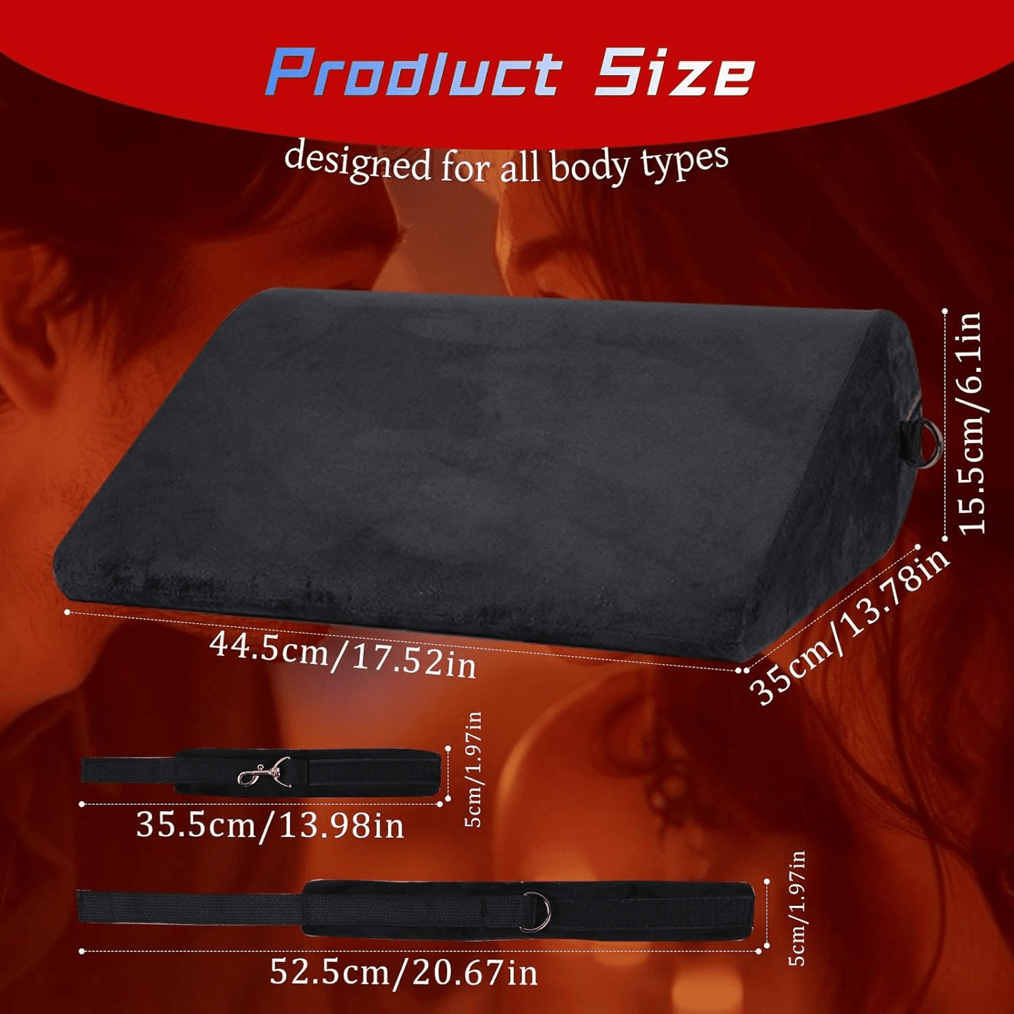 StrataBond BDSM Positioning Pillow with Wrist & Ankle Cuffs - SinfulX - Personal Care > Sexual Wellness > Sex Pillow
