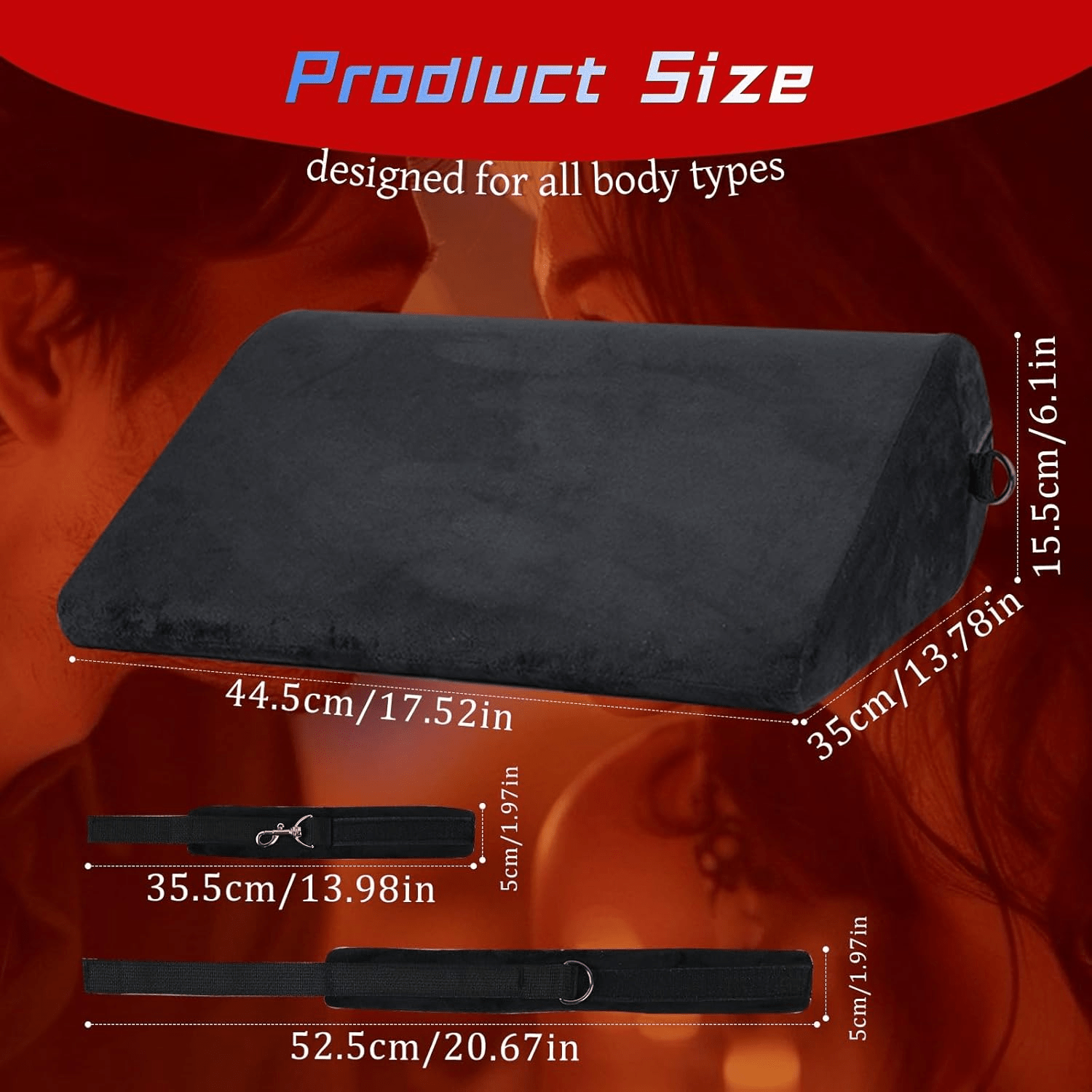 StrataBond BDSM Positioning Pillow with Wrist & Ankle Cuffs - SinfulX - Personal Care > Sexual Wellness > Sex Pillow
