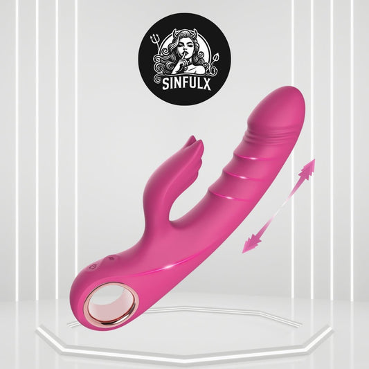 PulseNexa Thrusting Rabbit Vibrator 3 Thrust 10 Modes Silicone - SinfulX -