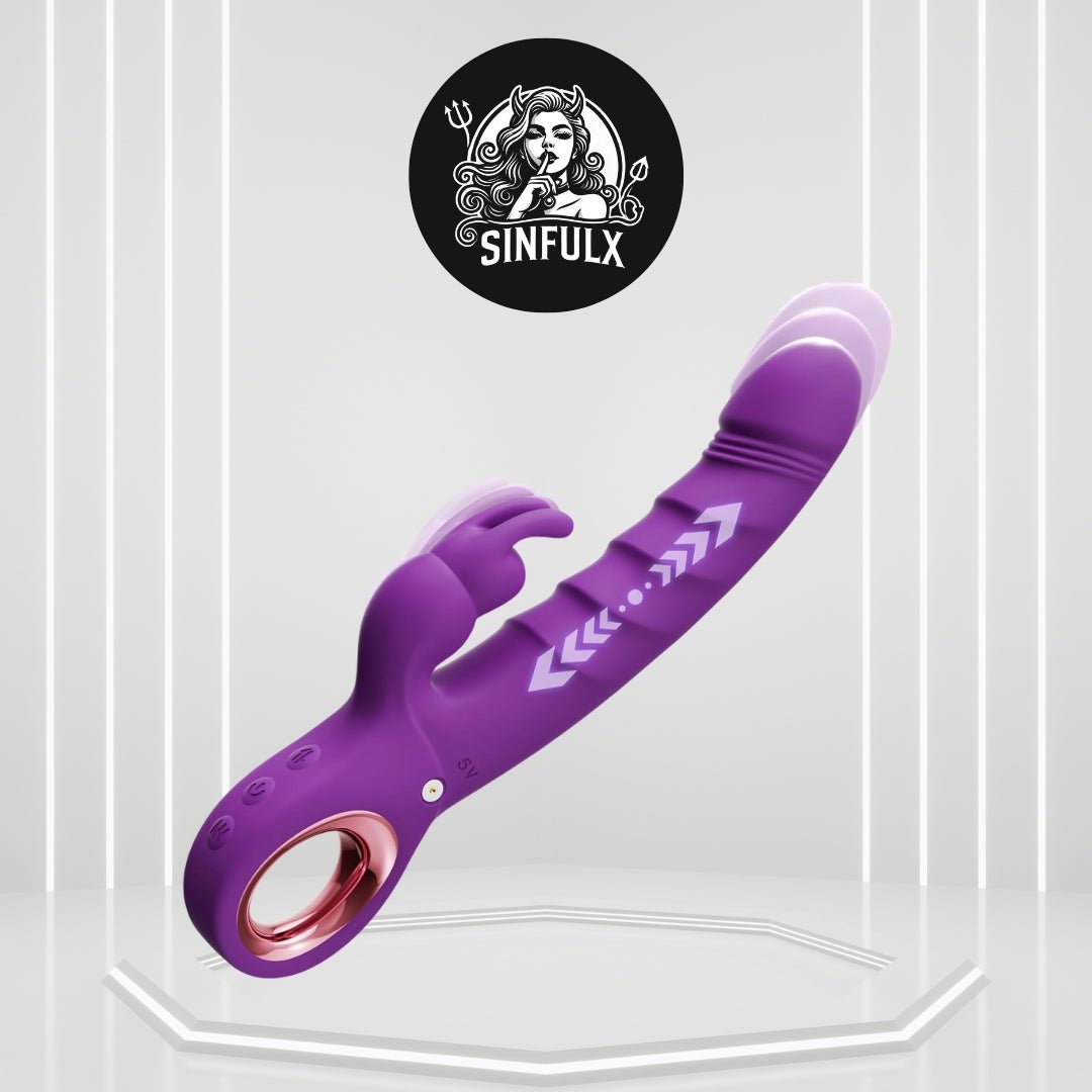 VelourRose Rose Thrusting Rabbit Vibrator 7 Modes Waterproof - SinfulX -