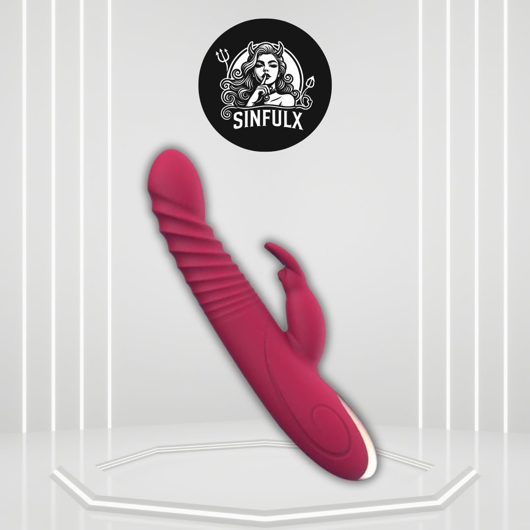 TitanWave 9” Rabbit Vibrator 15 Modes Thrusting Waterproof - SinfulX -