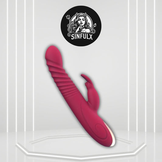 TitanWave 9” Rabbit Vibrator 15 Modes Thrusting Waterproof - SinfulX -