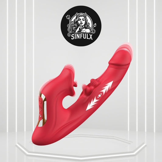 ZenvyX Thrusting Rabbit Licking Vibrator 4-in-1 10 Modes G-Spot - SinfulX -