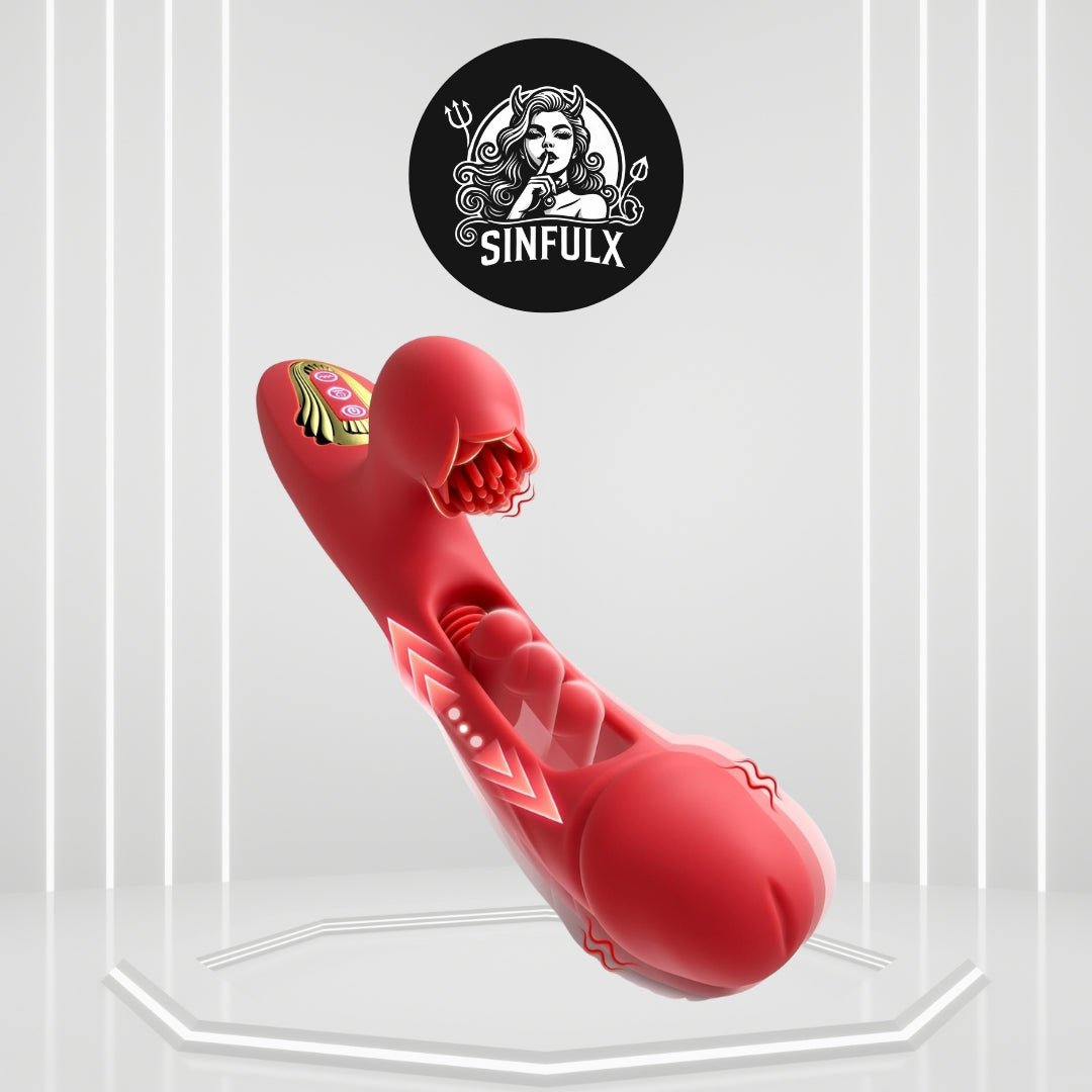 AvenraCore Thrusting Licking Brush G-Spot Vibrator 3-in-1 10 Modes - SinfulX -