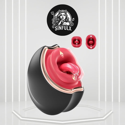 ElyraLuxe Rose Tongue Vibrator 3-in-1 10 Modes Clit Toy - SinfulX -