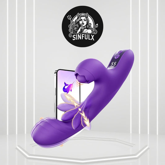 TrevixaSweep Tapping Rabbit Vibrator 3-in-1 G-Spot 10 Modes LCD - SinfulX -