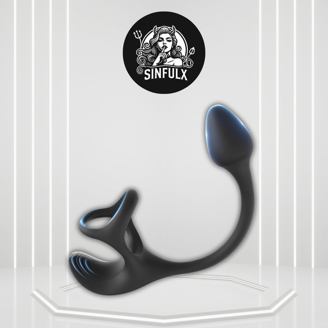SilentPulse Prostate Massager Cock Ring 9 Modes Remote Quiet - SinfulX -