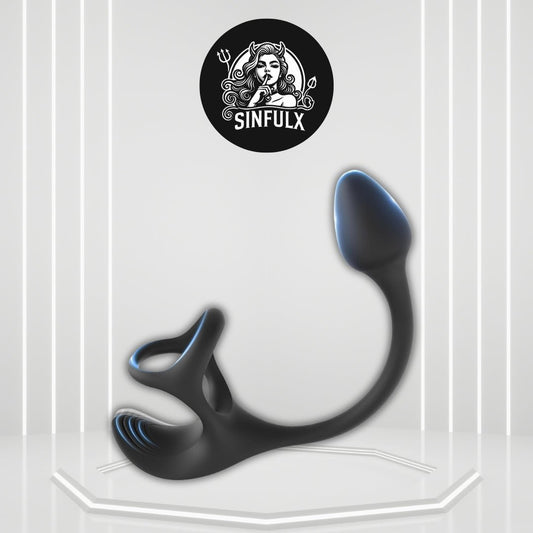 SilentPulse Prostate Massager Cock Ring 9 Modes Remote Quiet - SinfulX -