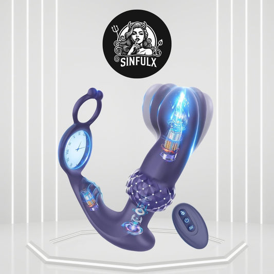 ThrustCore Thrusting Prostate Massager Cock Ring 7 Modes Remote Waterproof - SinfulX -