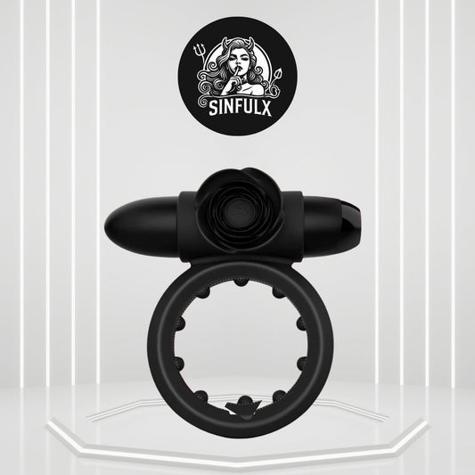 RoseCoreX Vibrating Cock Ring Bullet Rose Clit Stimulator - SinfulX -