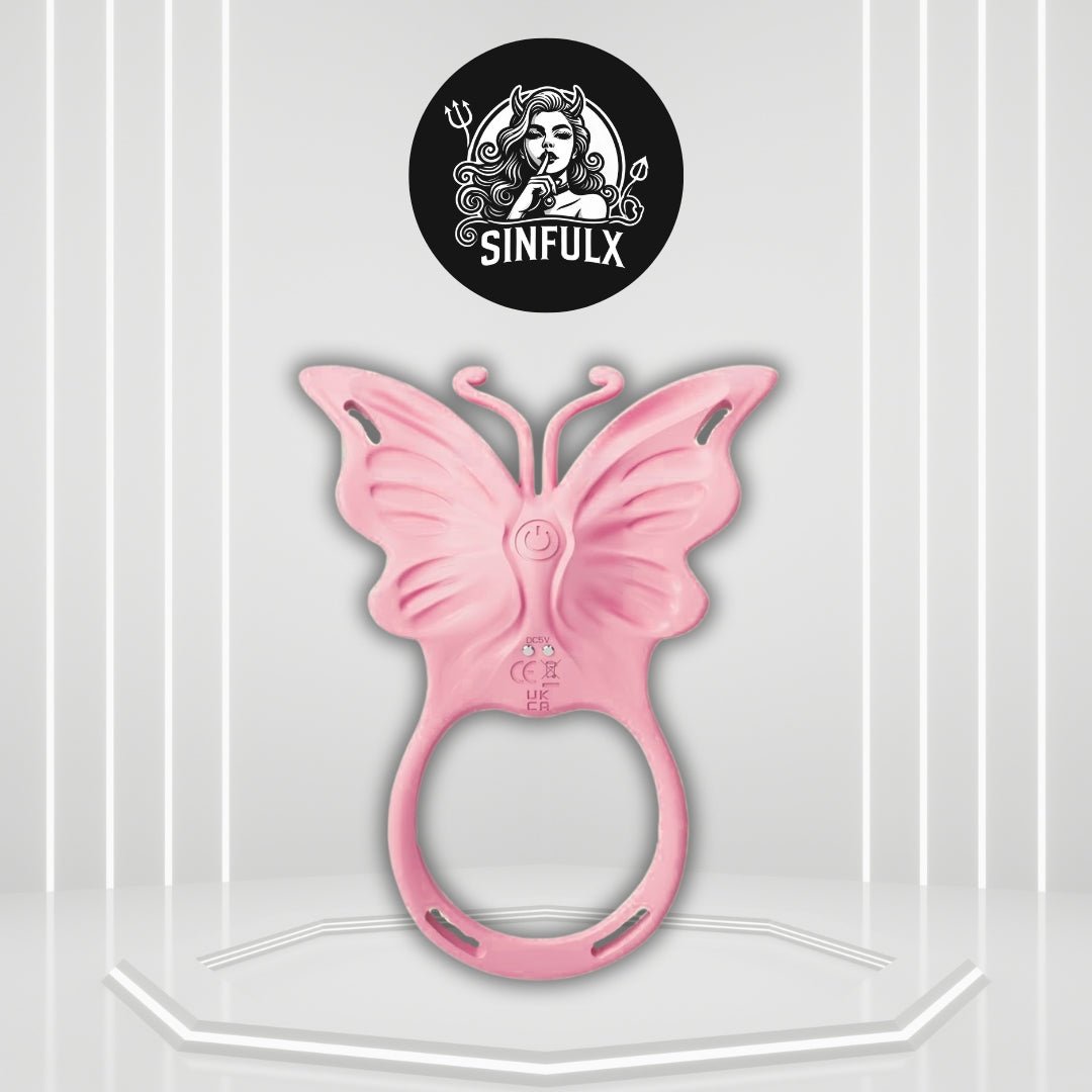 SyncButterfly Cock Ring Clit Stimulator App Control 9 Modes - SinfulX -
