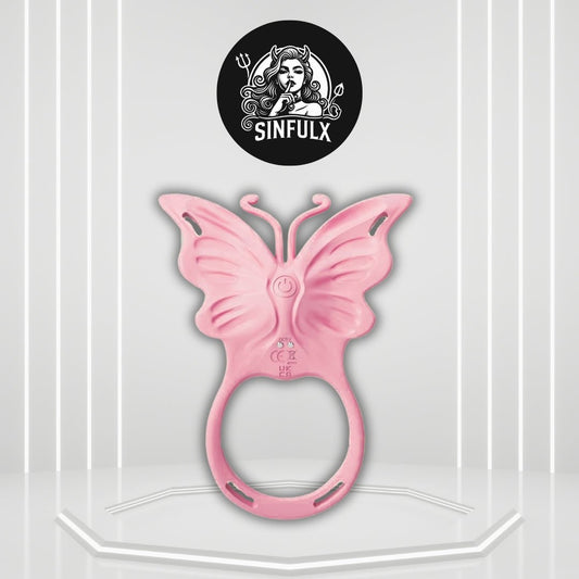SyncButterfly Cock Ring Clit Stimulator App Control 9 Modes - SinfulX -