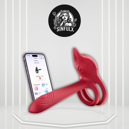 RoseSyncX Rose Vibrating Cock Ring G-Spot Clit Stimulator - SinfulX -
