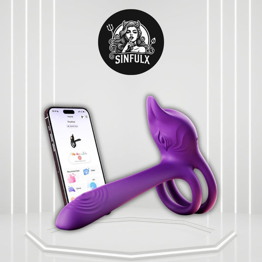 FoxSync Vibrating Cock Ring G-Spot Clit Stimulator App - SinfulX -