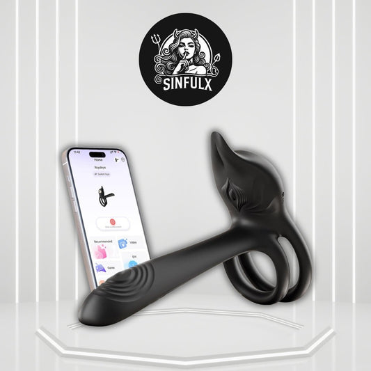 NoirPetal Cock Ring Rose Clit Stimulator G-Spot Sleeve - SinfulX -