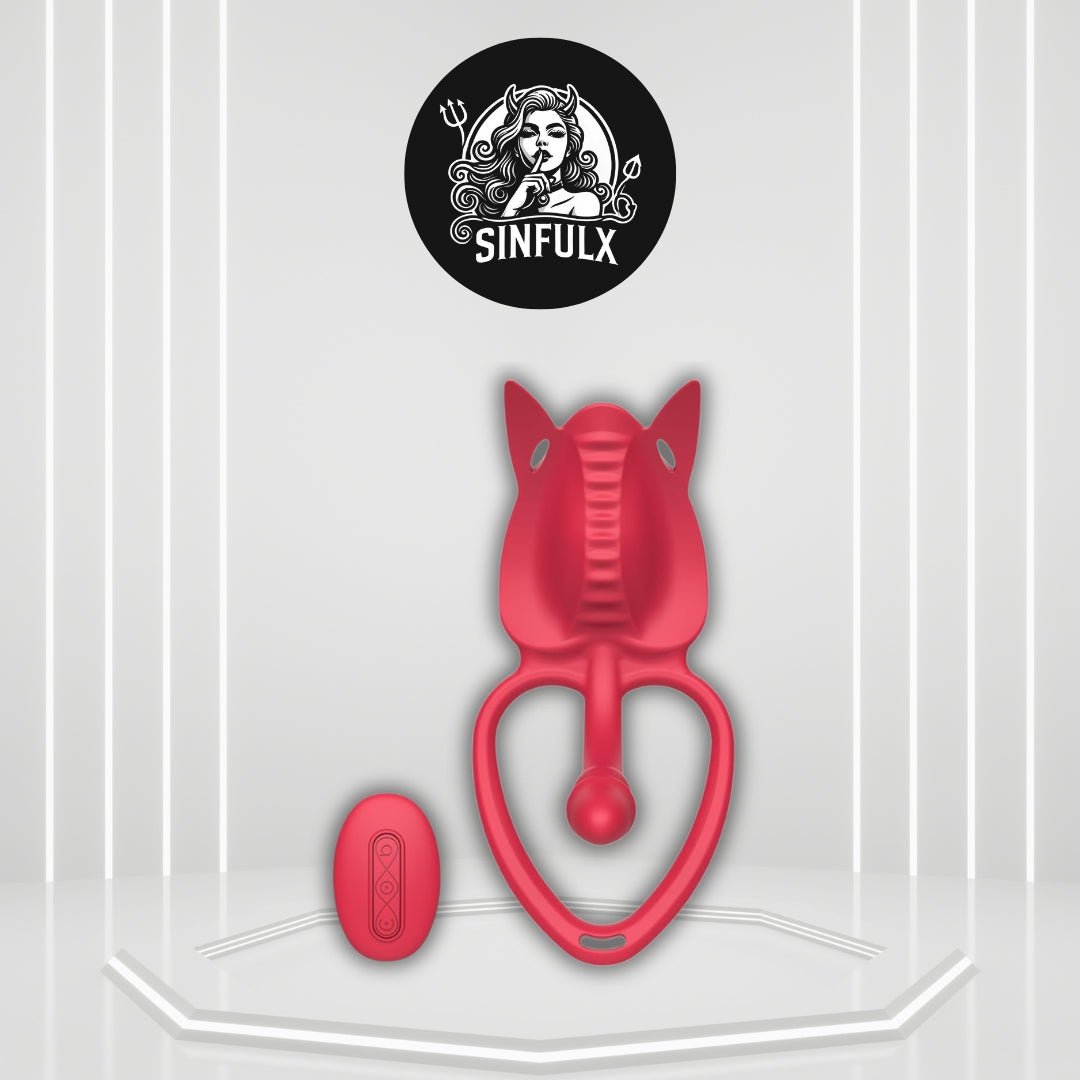 SyncFusion Wearable Cock Ring Clit Stimulator App 10 Modes - SinfulX -