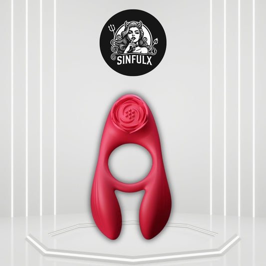 RoseTriad 3 Motor Cock Ring Clit Stimulator 7 Modes Silicone - SinfulX -