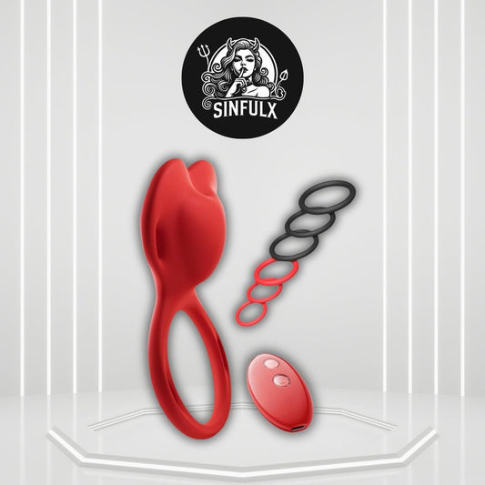 SilkLink Wearable Cock Ring Clit Stimulator Remote 10 Modes - SinfulX -