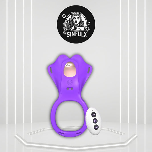 SyncEase Wearable Cock Ring Clit Stimulator Remote 10 Modes - SinfulX -