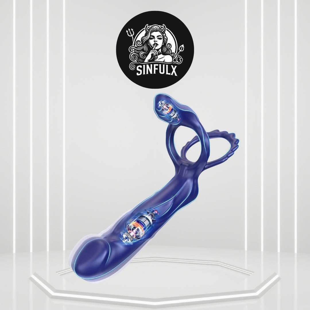DualDrive Strap-On Cock Ring Clit Vibrator - SinfulX -