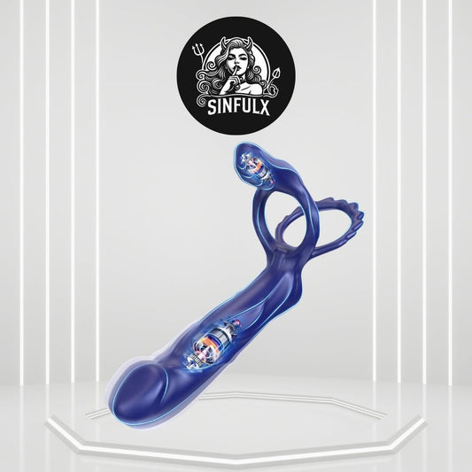 DualDrive Strap-On Cock Ring Clit Vibrator - SinfulX -