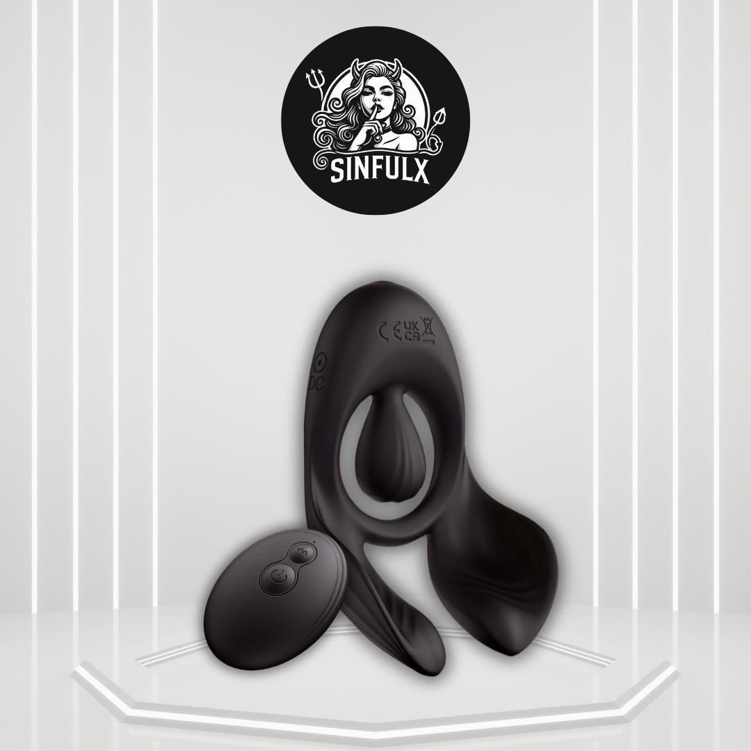 TriZone 3 Motor Cock Ring Clit Testicle Stimulator Remote - SinfulX -