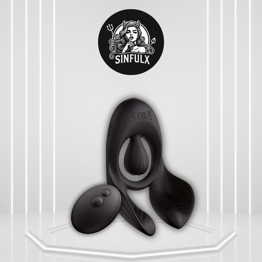TriZone 3 Motor Cock Ring Clit Testicle Stimulator Remote - SinfulX -