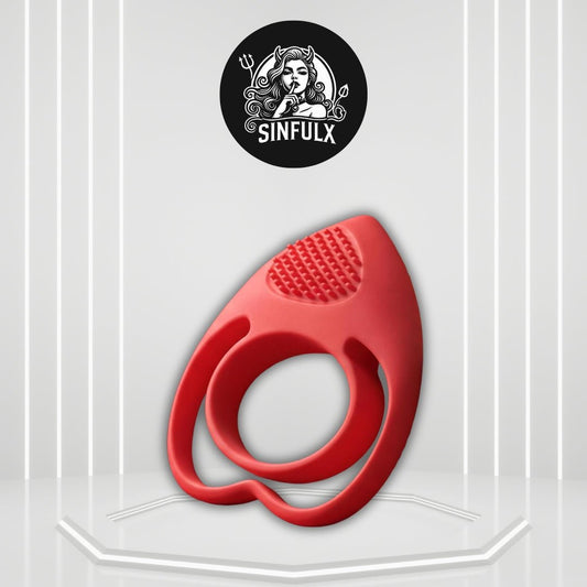 HeartSync Cock Ring Clit Stimulator 9 Modes Silicone - SinfulX -
