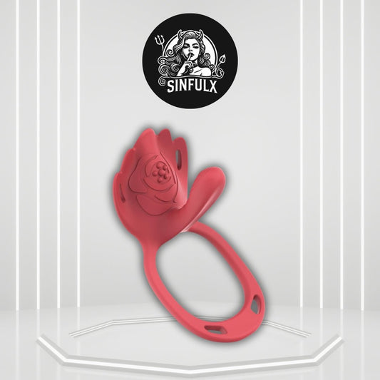 RougeFlex Wearable Cock Ring Clit Stimulator App 9 Modes - SinfulX -