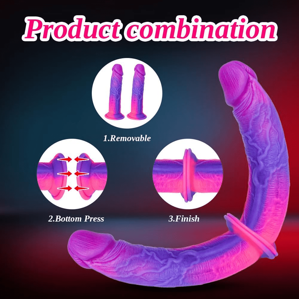 TwinPop 14” Double - Ended Dildo Suction Cup Silicone Set - SinfulX - Personal Care > Sexual Wellness > Dual - Ended Stimulator