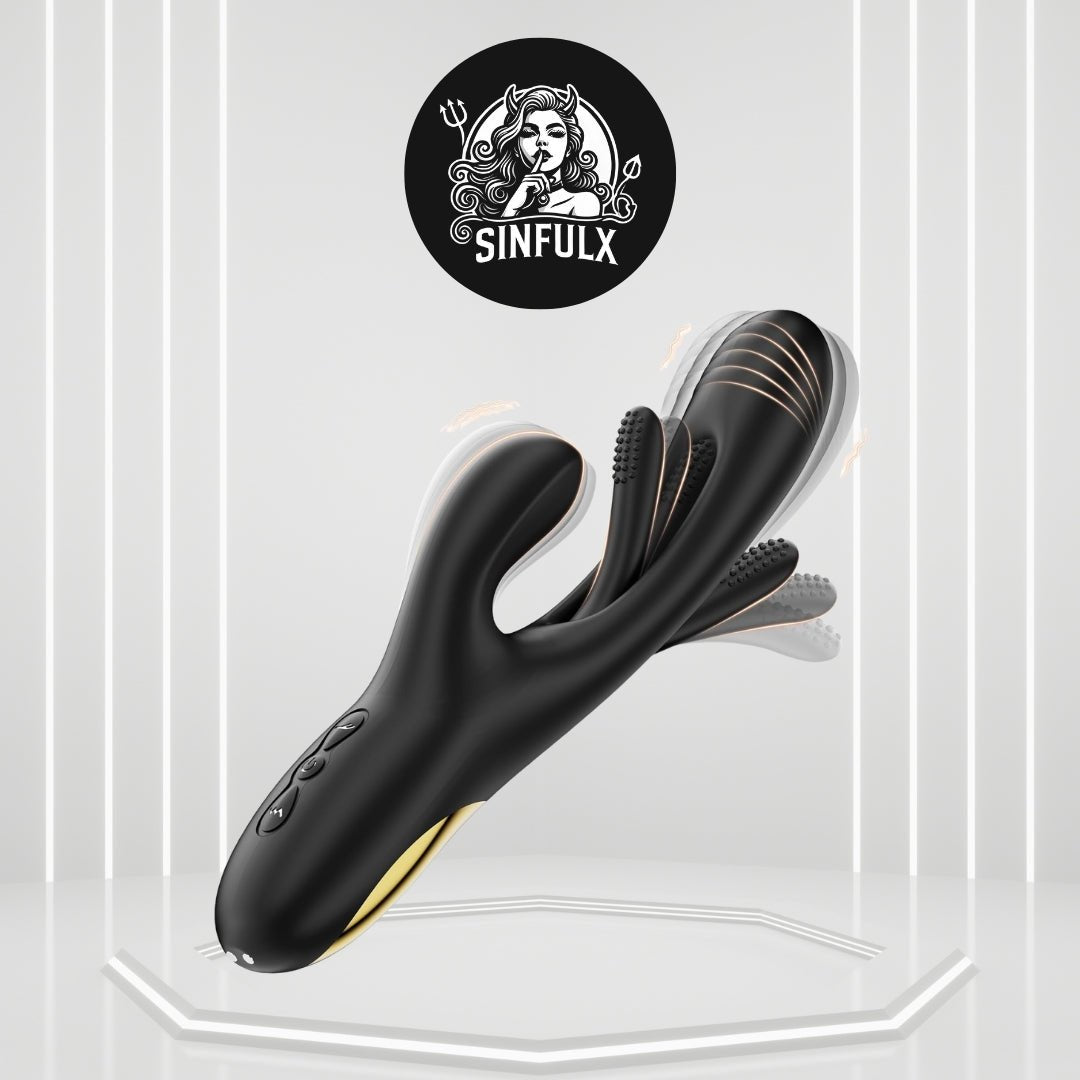 NoirPulse Rabbit Vibrator 14 Modes Flapping Waterproof - SinfulX -