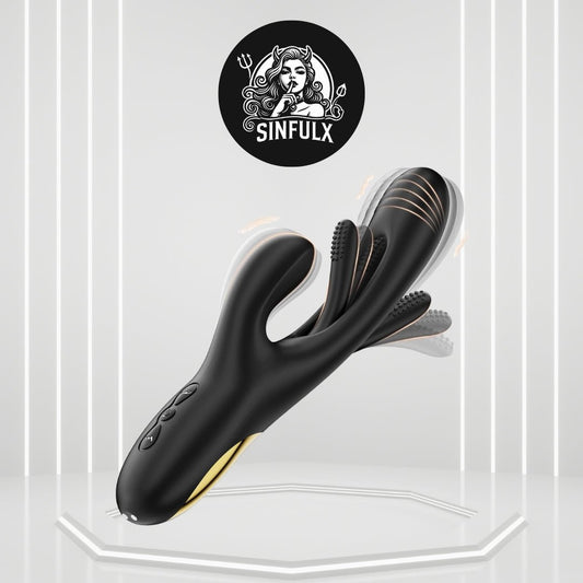 NoirPulse Rabbit Vibrator 14 Modes Flapping Waterproof - SinfulX -