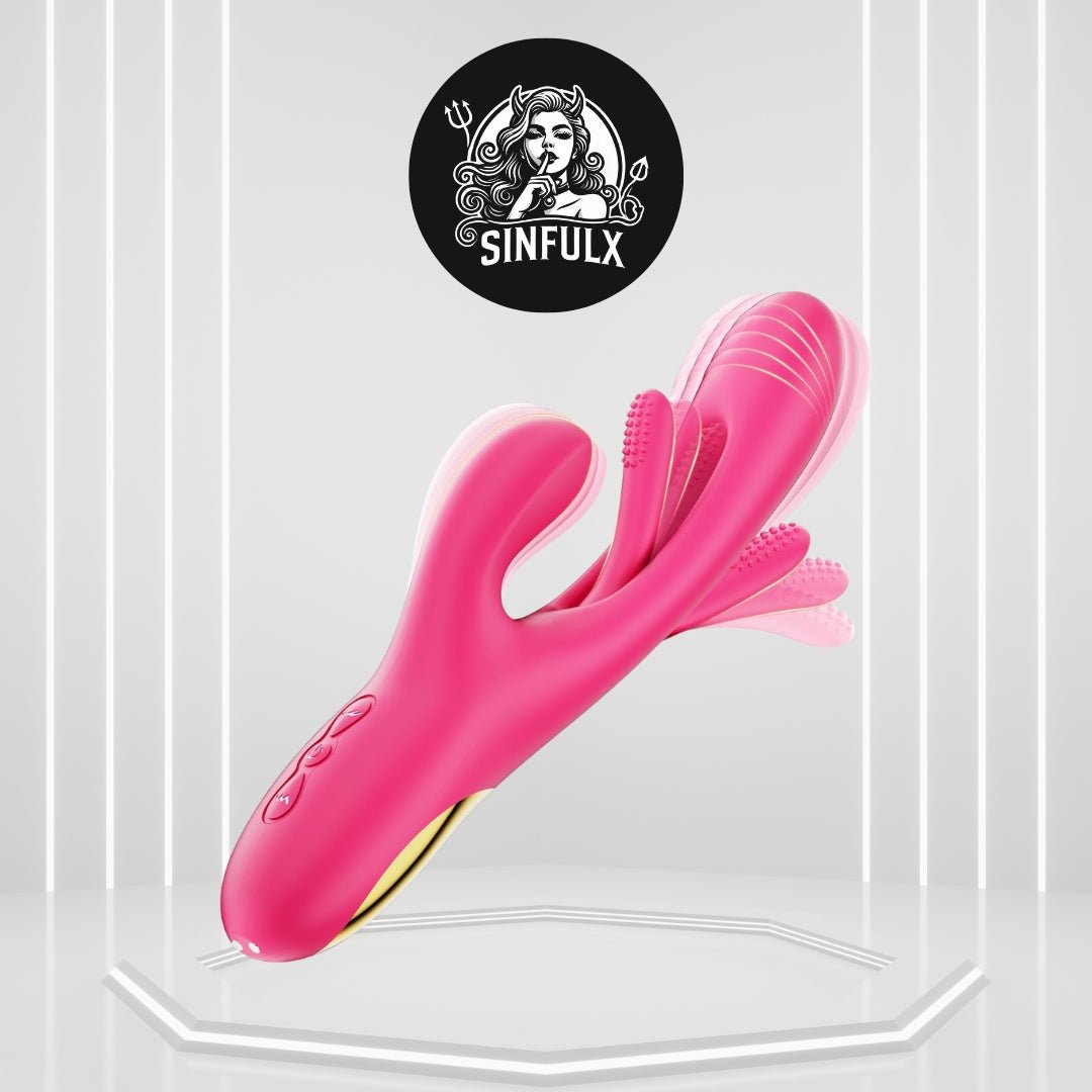 RosePulseX Rabbit Vibrator 14 Modes Flapping Tongue Waterproof - SinfulX -