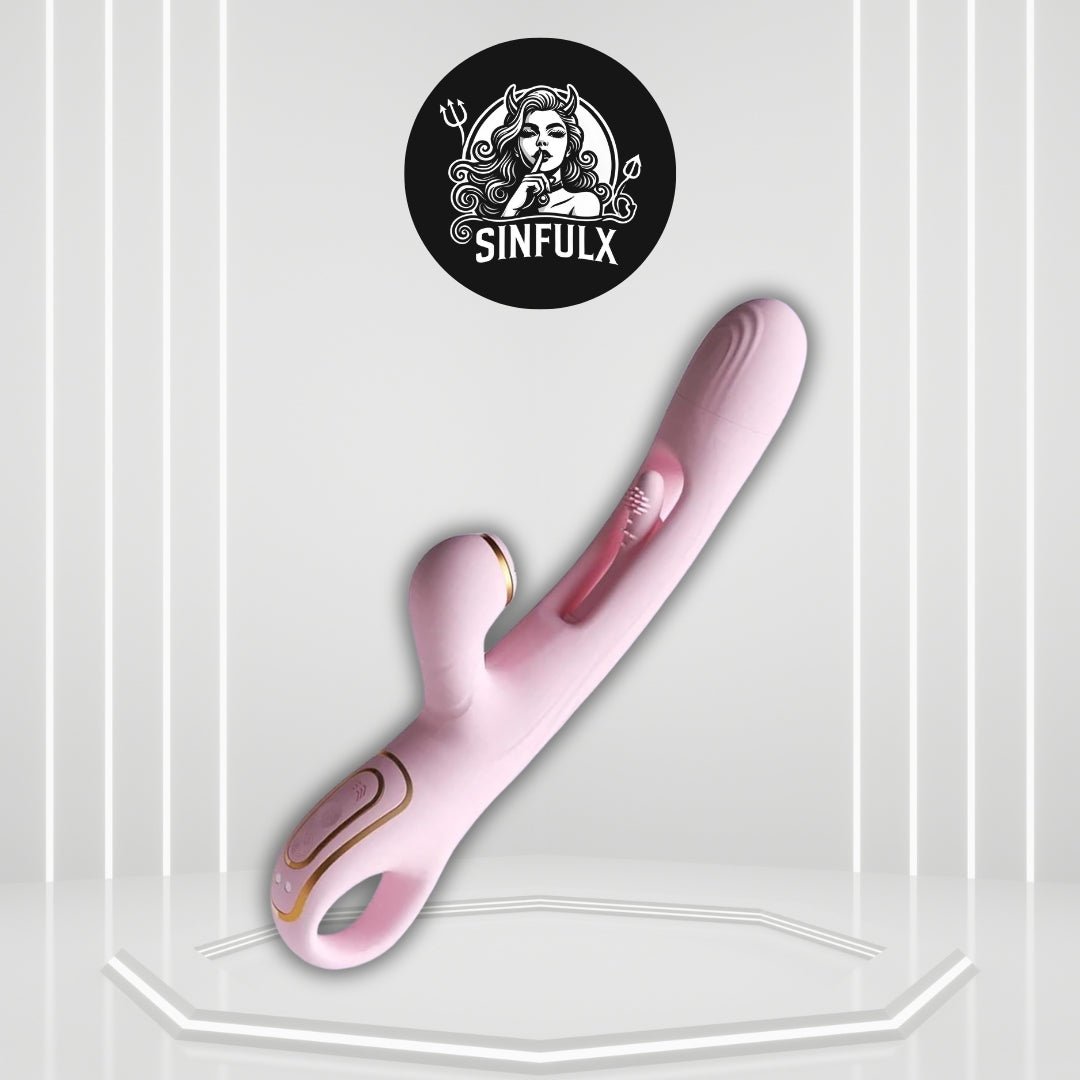 LuxeSuction Suction Rabbit Vibrator 3-in-1 Flapping 9 Modes - SinfulX -