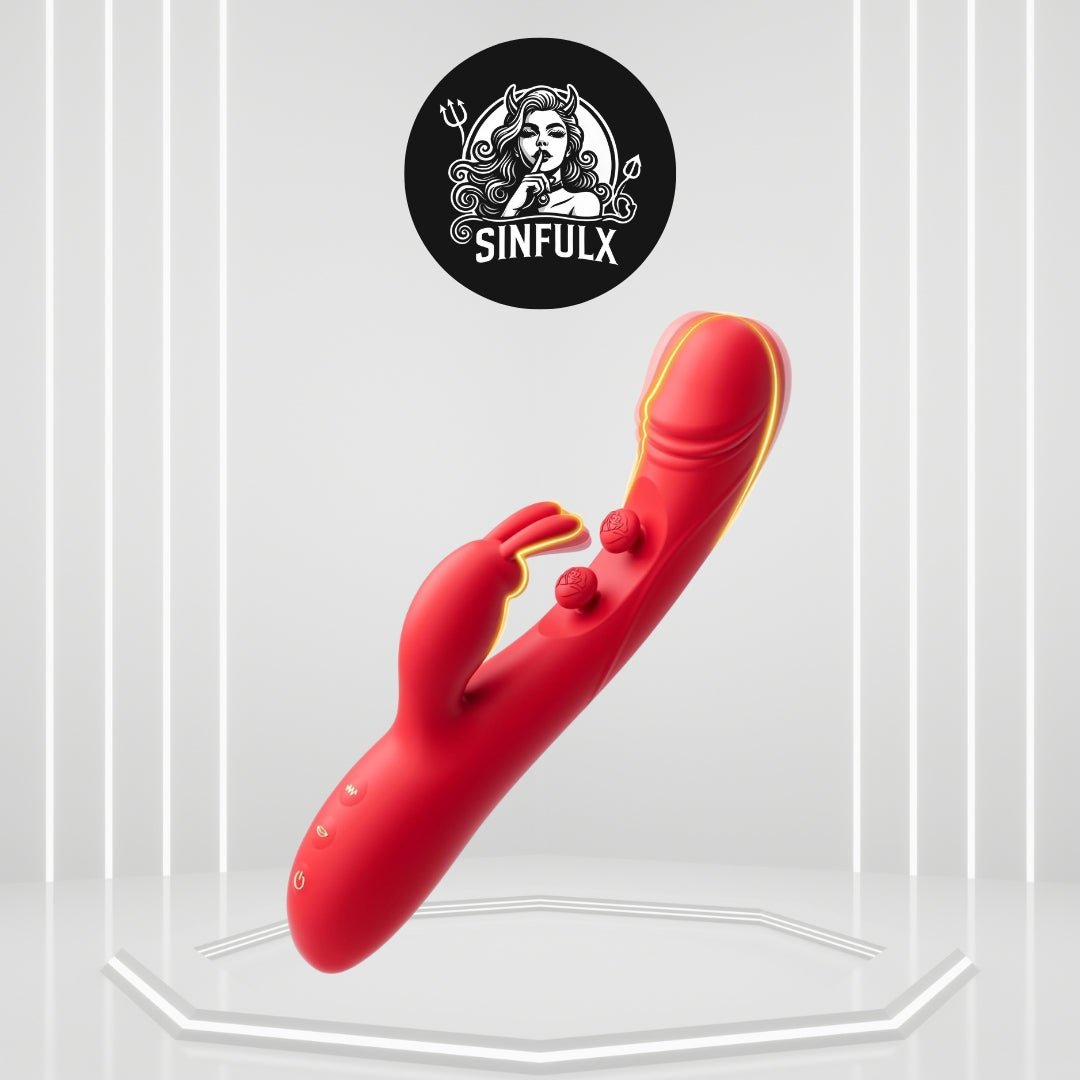 DualRose Rabbit Vibrator 16 Modes Flapping G-Spot Clit Toy - SinfulX -