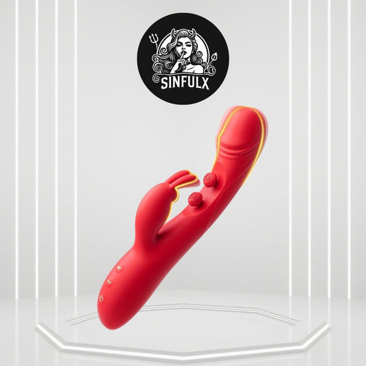 DualRose Rabbit Vibrator 16 Modes Flapping G-Spot Clit Toy - SinfulX -